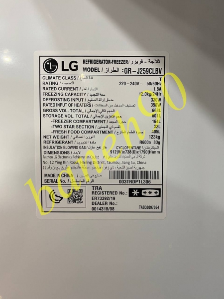 یخچال ساید بای ساید Door In Door ال جی مدل GR-J259CLBV | J259 - تصویر 9