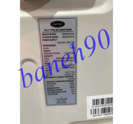 کولر گازی کریر 18000 اینورتر آمپرکنترل 42QHG018VSL - تصویر 4