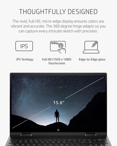 لپ تاپ استوک HP ENVY15-Ryzen5 5500u-x360 touch - تصویر 7